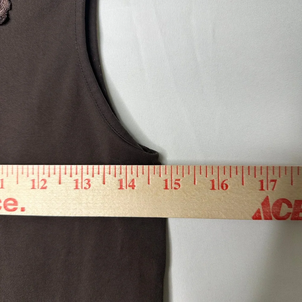 Vintage Banana Republic Brown Lace Trim V-Neck Tank  Sleeveless Camisole Large - Picture 5 of 5